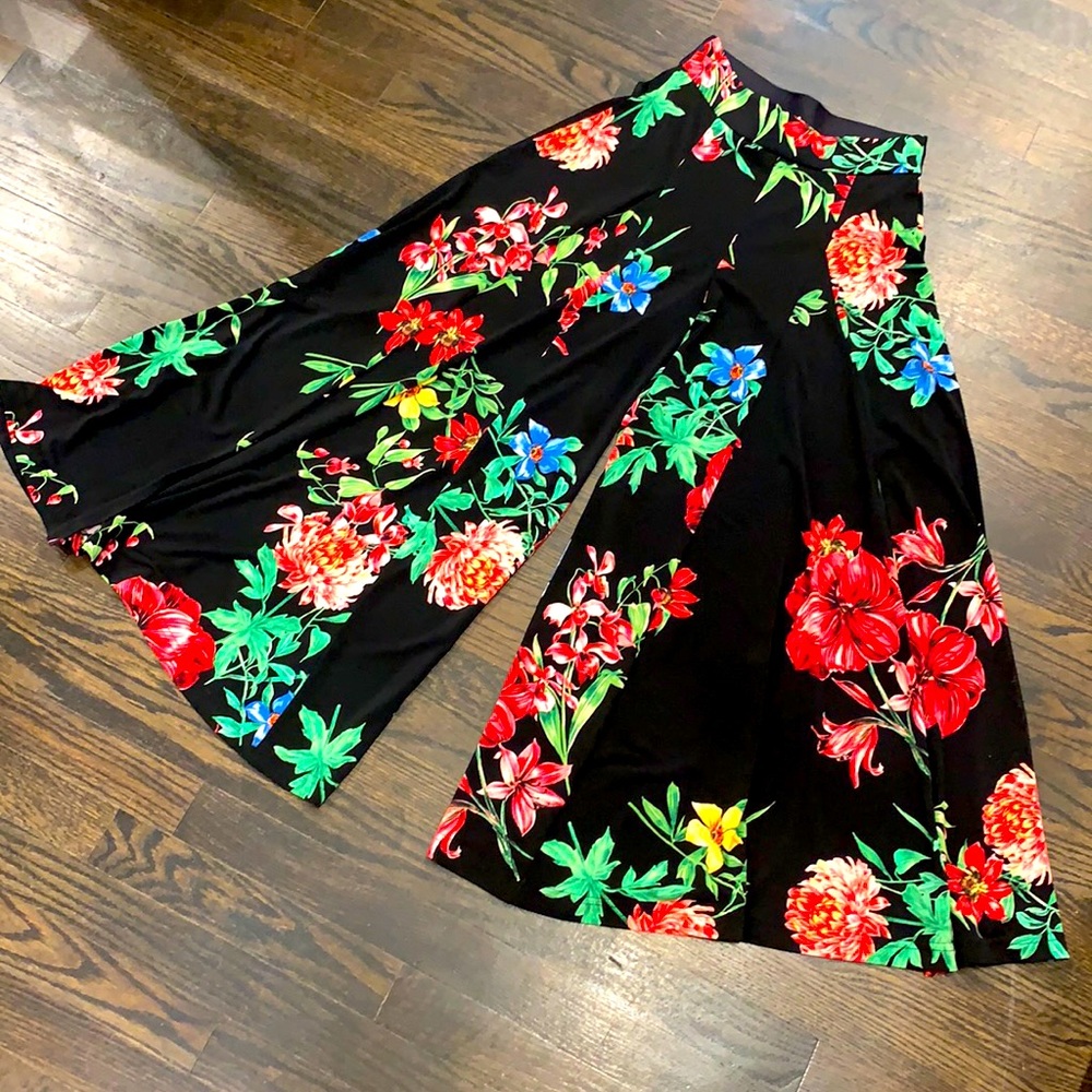 Ribkoff Side Slit Floral Pants NWT